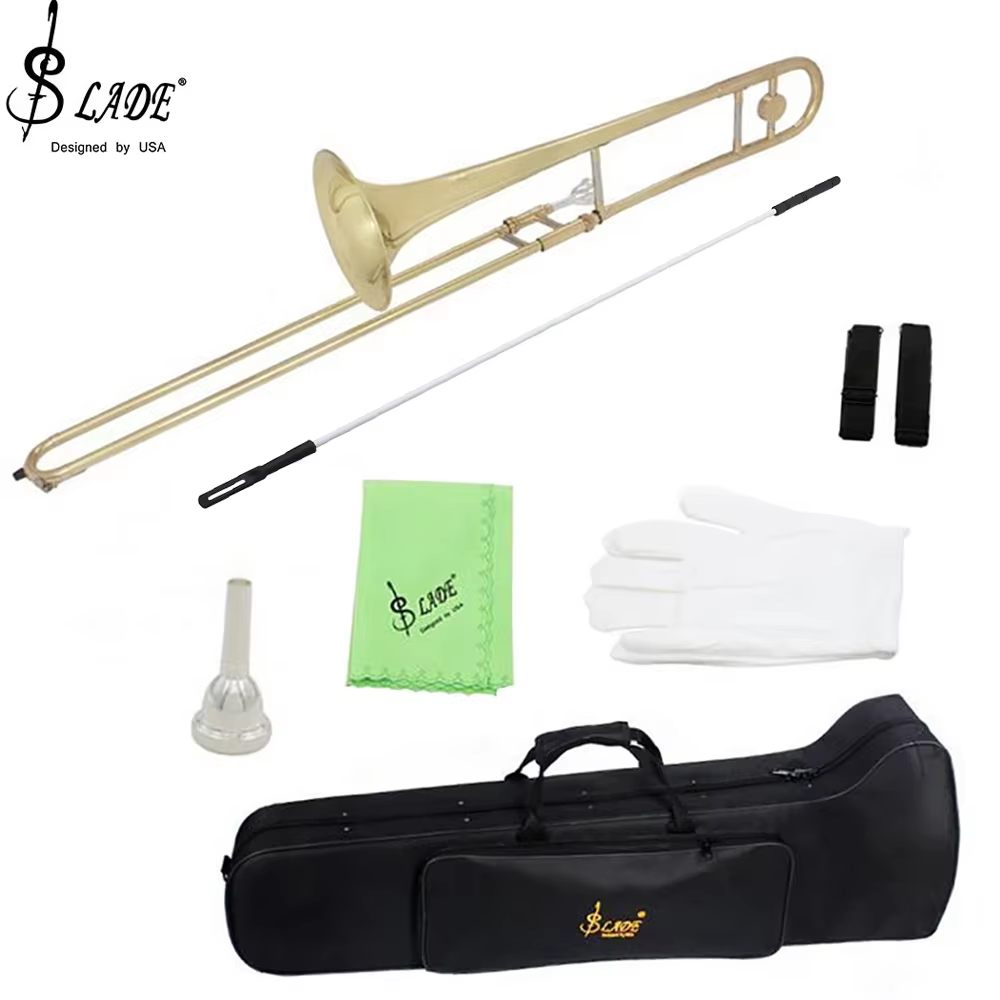 Musical Instrument Trombone - Bb ألتو الترومبون طلى الذهب المهنية