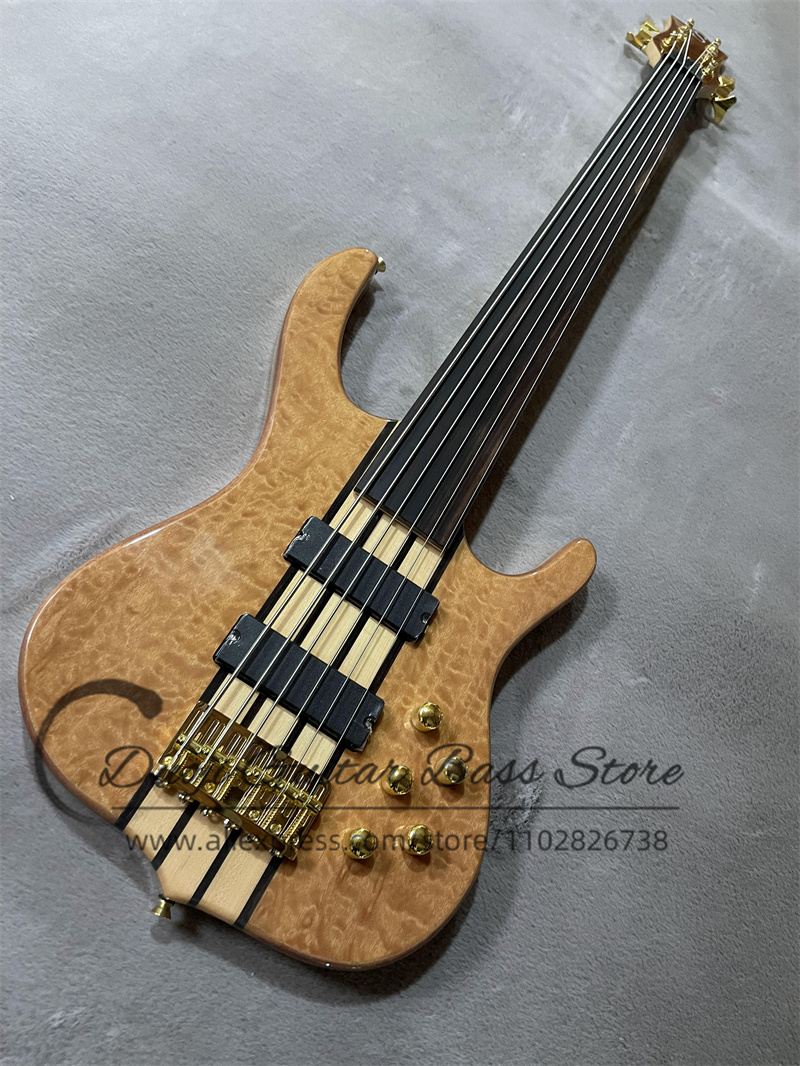 جيتار باس بـ 6 أوتار بدون فريت - مراجعة Bass Guitar Fretless وسعره