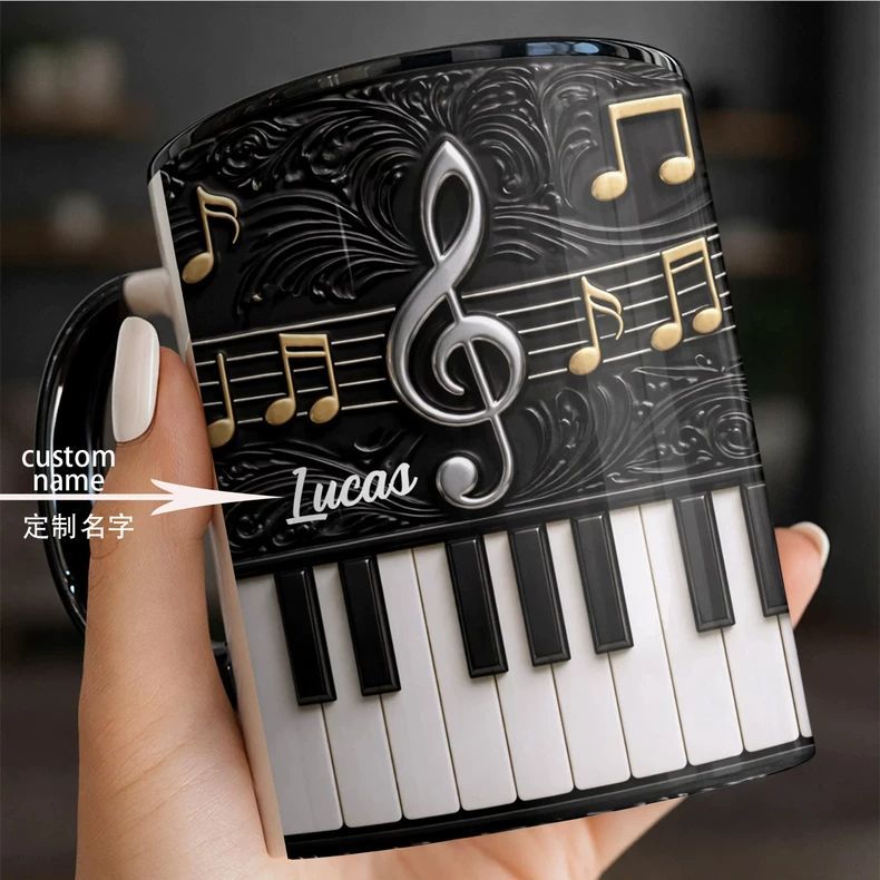 كوب سيراميك على شكل بيانو مخصص - مراجعة Musical Instrument With Name وسعره
