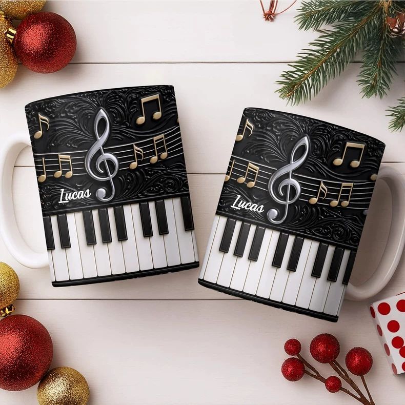 كوب سيراميك على شكل بيانو مخصص - مراجعة Musical Instrument With Name وسعره